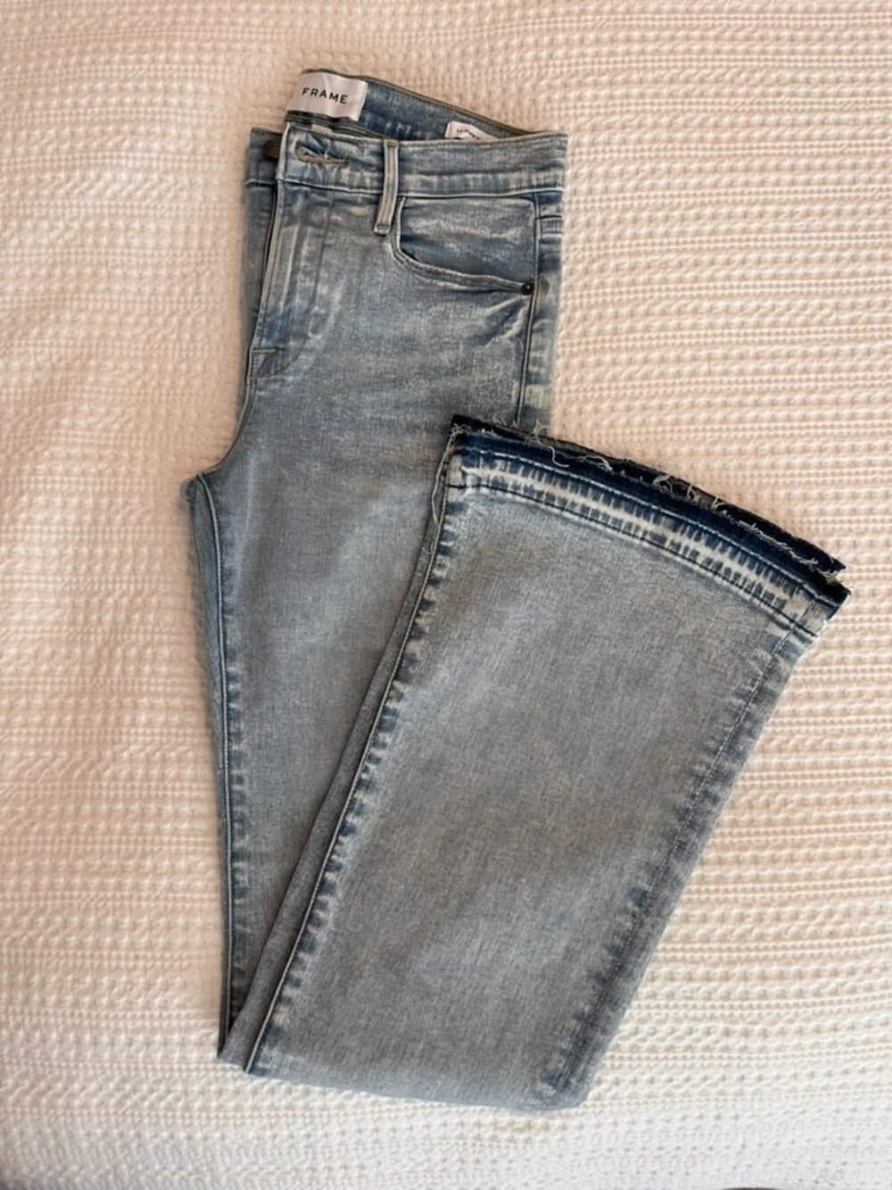 FRAME Le Pixie High Flare Jeans | Size 26 | Light Blue Denim | Excellent Conditi